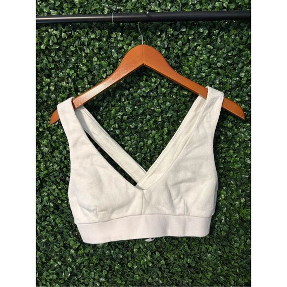 Carbon38 V-Neck Cross Back Bra in French Terry Sz Large NWOT - Picture 3 of 6